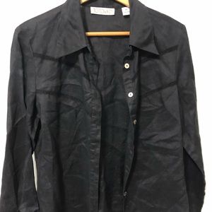 Black Linen Blouse New